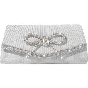 SH Glitter Clutch Purses for Women Elegant Bow Evening Bag Dressy Wedding